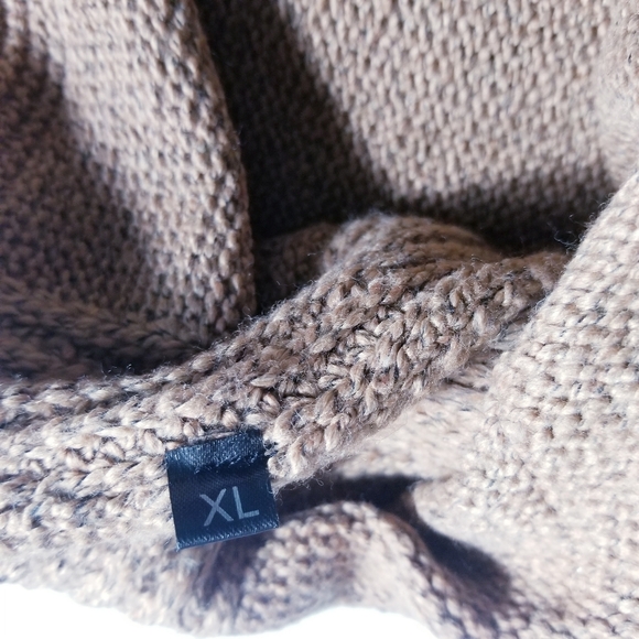 LUREN JIAODIAN LRJD BROWN WITH BLACK HEAVY SWEATER SIZE XL - Picture 4 of 10